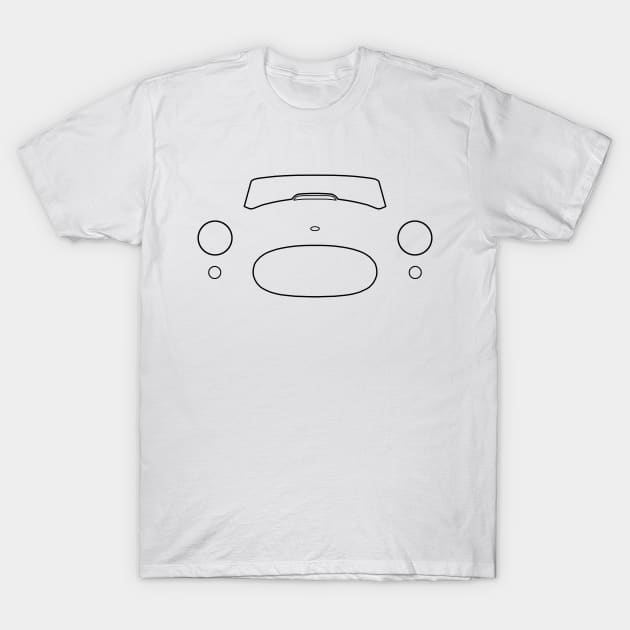 AC Cobra classic car outline graphic (black) T-Shirt by soitwouldseem